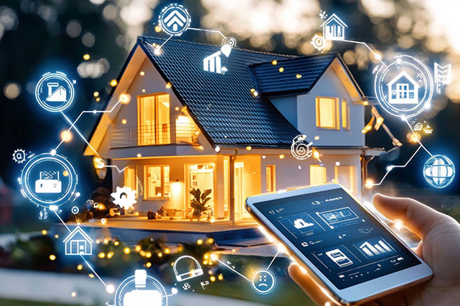 A graphic showcasing residential control and automation options