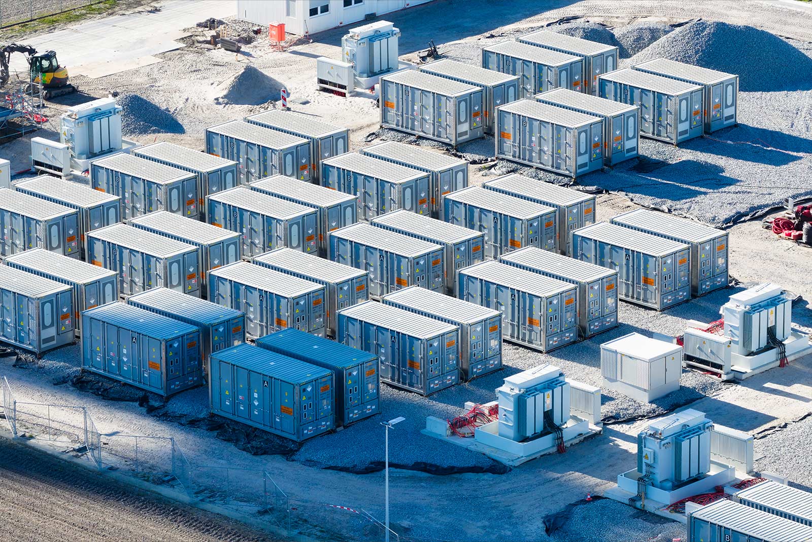 Power Solutions Power storage at a construction site
